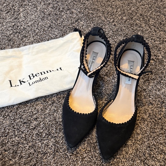 LK Bennett Shoes - LK Bennett Black Scalloped Heels